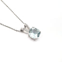  Sophisticated Aquamarine Diamond Studded Split Bale Pendant