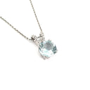  Sophisticated Aquamarine Diamond Studded Split Bale Pendant