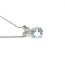  Sophisticated Aquamarine Diamond Studded Split Bale Pendant