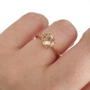 Sophisticated Flower Morganite Rose Gold Solitaire Ring