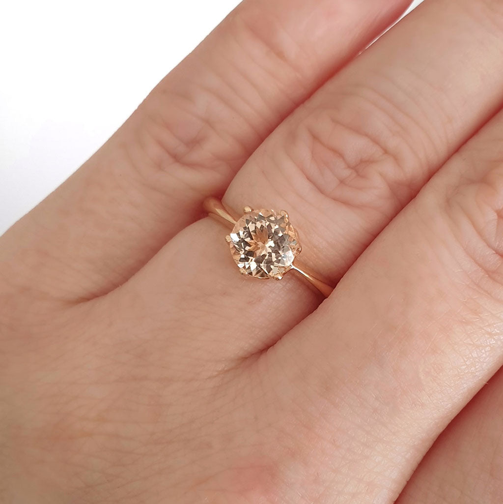 Morganite ring solitaire on sale