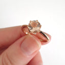 Sophisticated Flower Morganite Rose Gold Solitaire Ring