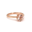 Sophisticated Flower Morganite Rose Gold Solitaire Ring