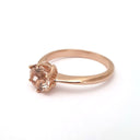 Sophisticated Flower Morganite Rose Gold Solitaire Ring