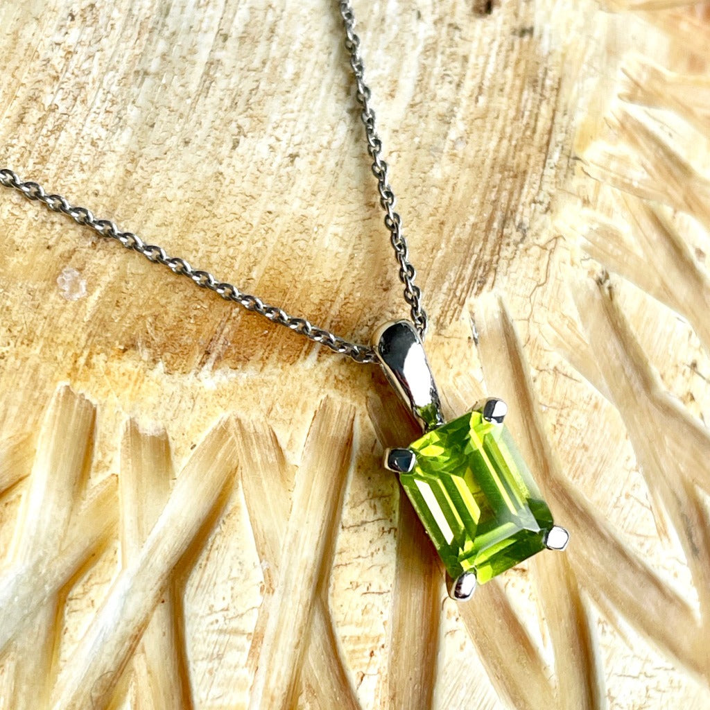 Sophisticated Octagonal Cut Peridot Pendant