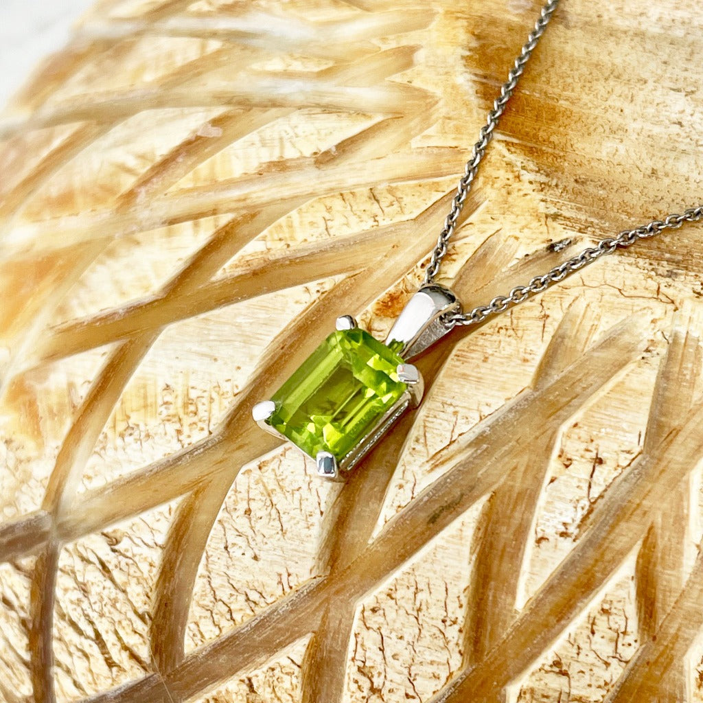 Sophisticated Octagonal Cut Peridot Pendant