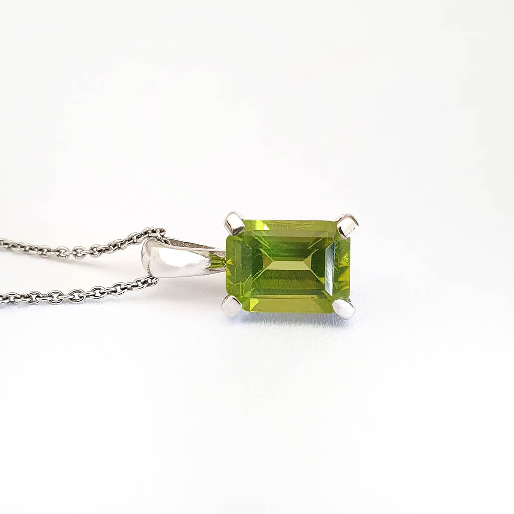 Sophisticated Octagonal Cut Peridot Pendant