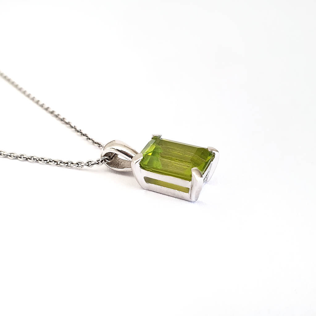 Sophisticated Octagonal Cut Peridot Pendant