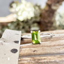Sophisticated Octagonal Peridot Solitaire Ring