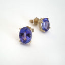 Sophisticated Oval Four Claw Tanzanite Studs