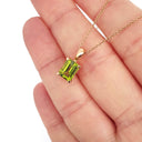 Sophisticated Rose Gold Octagonal Cut Peridot Pendant