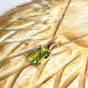 Sophisticated Rose Gold Octagonal Cut Peridot Pendant