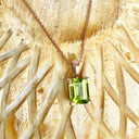 Sophisticated Rose Gold Octagonal Cut Peridot Pendant