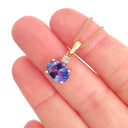  Sophisticated Tanzanite And Square Cut Diamond Accent Rose Gold Pendant