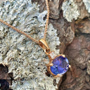 Sophisticated Tanzanite And Square Cut Diamond Accent Rose Gold Pendant