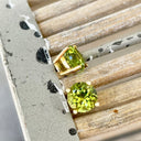 Sophisticated Yellow Gold Four Claw Peridot Studs