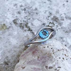 Split Band Aquamarine Ring