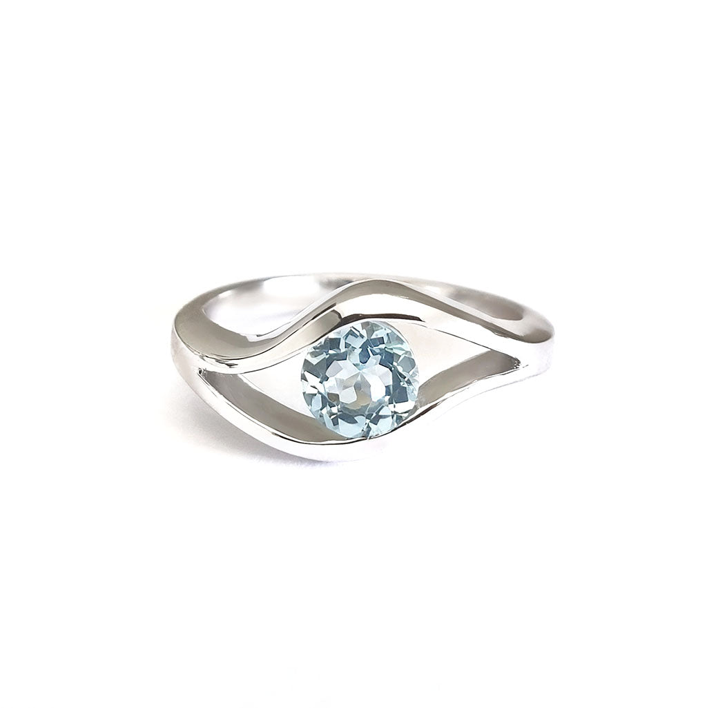   Split Band Aquamarine Ring