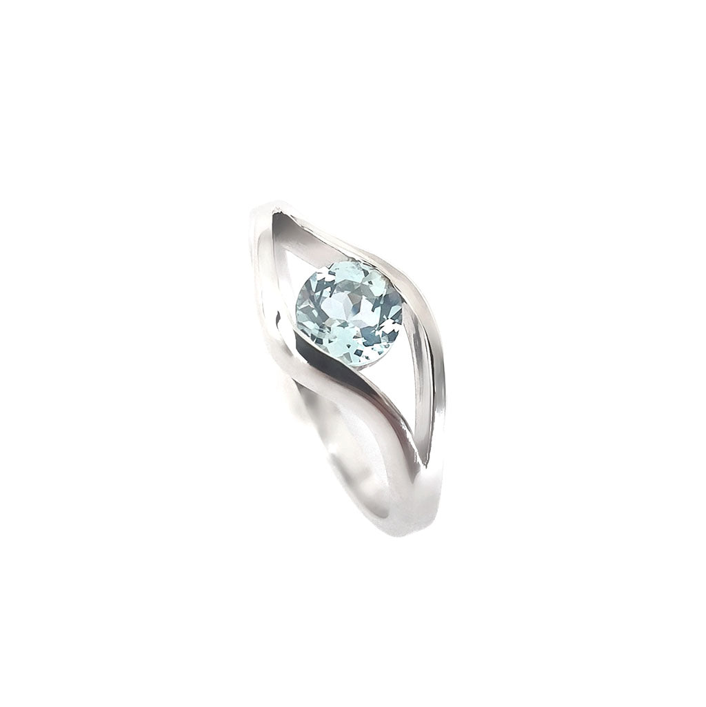   Split Band Aquamarine Ring