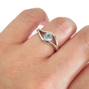   Split Band Aquamarine Ring