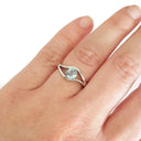 Split Band Aquamarine Ring