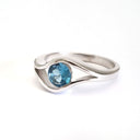 Split Band Blue Topaz White Gold Ring