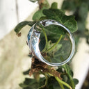 Split Band Blue Topaz White Gold Ring