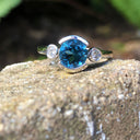 Split Bezel Set London Blue Topaz Ring