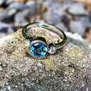 Split Bezel Set London Blue Topaz Ring