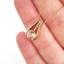  Split Rose Gold Round Cut Morganite Pendant with Diamond Strip Highlight