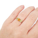 Spring Peridot and Citrine Trilogy Ring