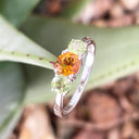 Spring Peridot and Citrine Trilogy Ring