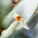 Spring Peridot and Citrine Trilogy Ring