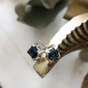 Square Cut Blue Sapphire White Gold Studs
