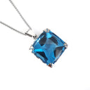 Square Cut Topaz Statement Pendant