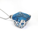 Square Cut Topaz Statement Pendant