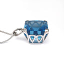 Square Cut Topaz Statement Pendant
