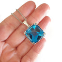 Square Cut Topaz Statement Pendant