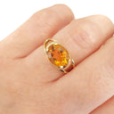  Stand Out Oval Citrine Split Band Ring