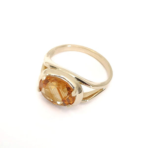  Stand Out Oval Citrine Split Band Ring