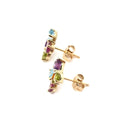 Starburst Multicolour Gemstone Yellow Gold Earrings