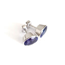 Statement Bezel Set Oval Cut Tanzanite Studs