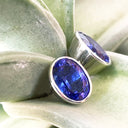 Statement Bezel Set Oval Cut Tanzanite Studs