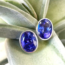Statement Bezel Set Oval Cut Tanzanite Studs