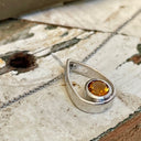 Streamlined Teardrop Citrine Slider Pendant