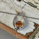 Streamlined Teardrop Citrine Slider Pendant