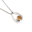 Streamlined Teardrop Citrine Slider Pendant
