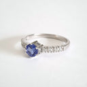 Stunning Solitaire Tanzanite with Diamond Shoulder Ring