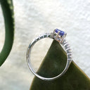 Stunning Solitaire Tanzanite with Diamond Shoulder Ring