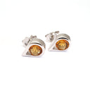 Stylish Citrine White Gold Droplet Studs
